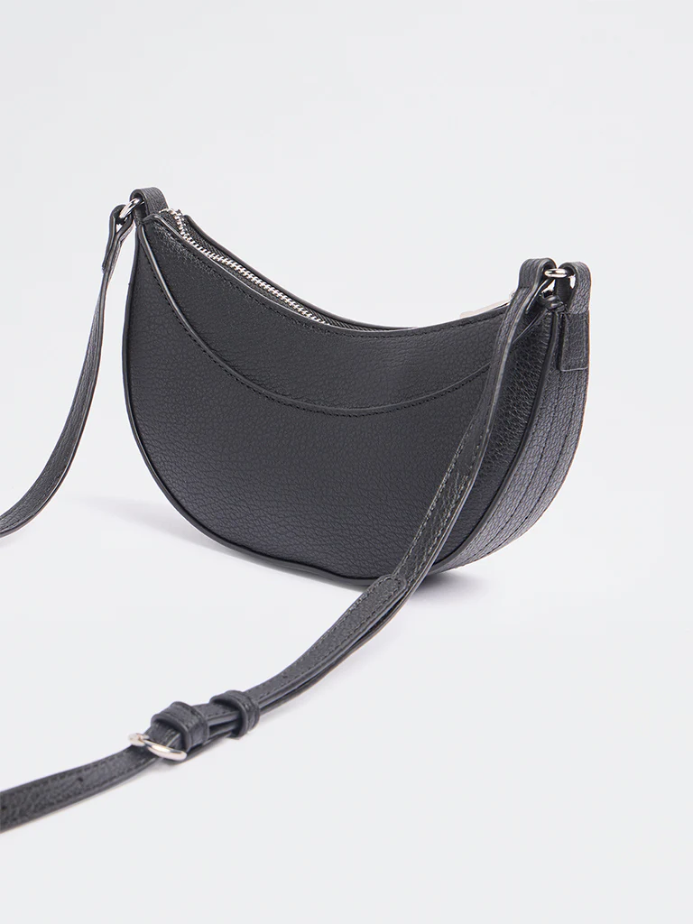 Westside Black Textured Crescent Sling Bag - Image 2