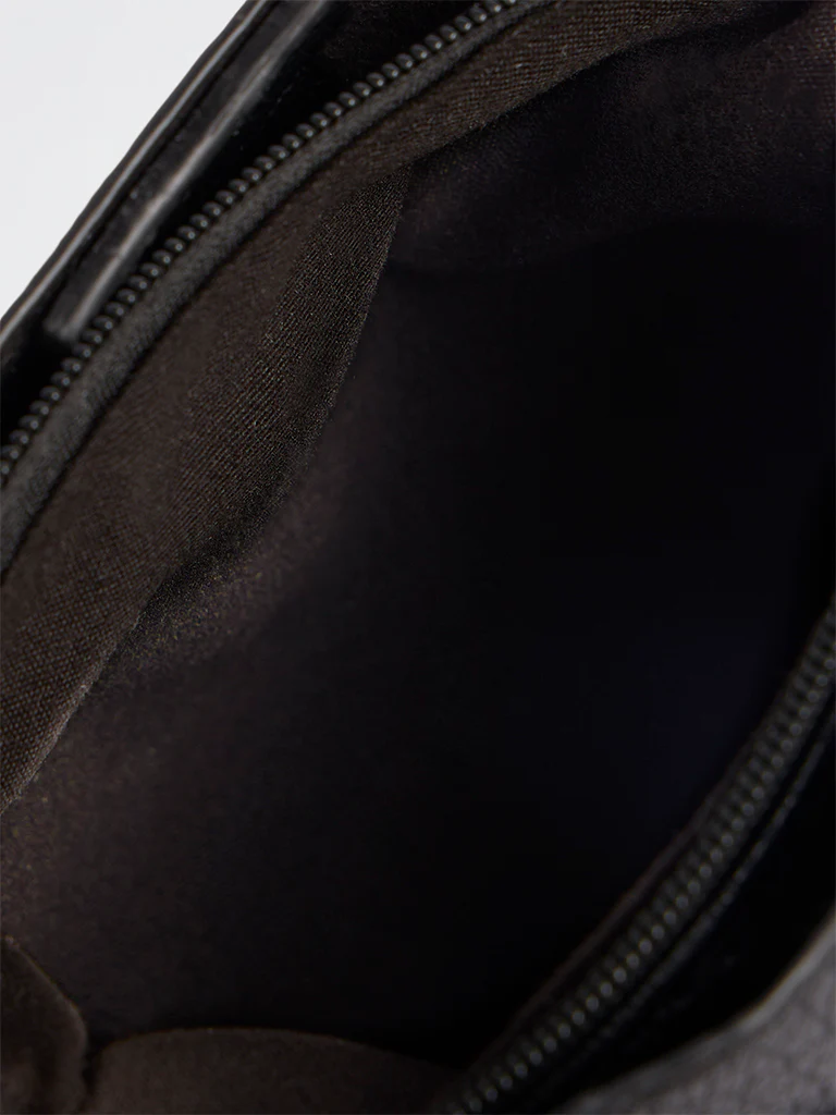 Westside Black Textured Mobile Sling Bag with a Pouch - Image 4