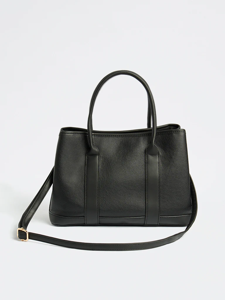 Westside Black Textured Sling Bag