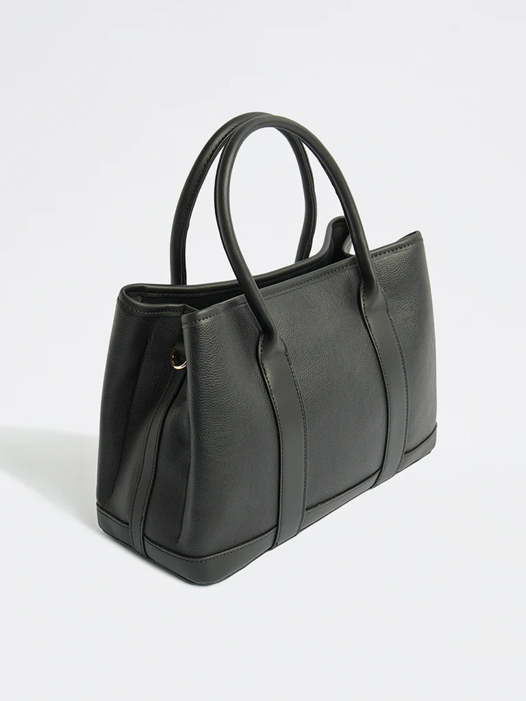 Westside Black Textured Sling Bag - Image 2