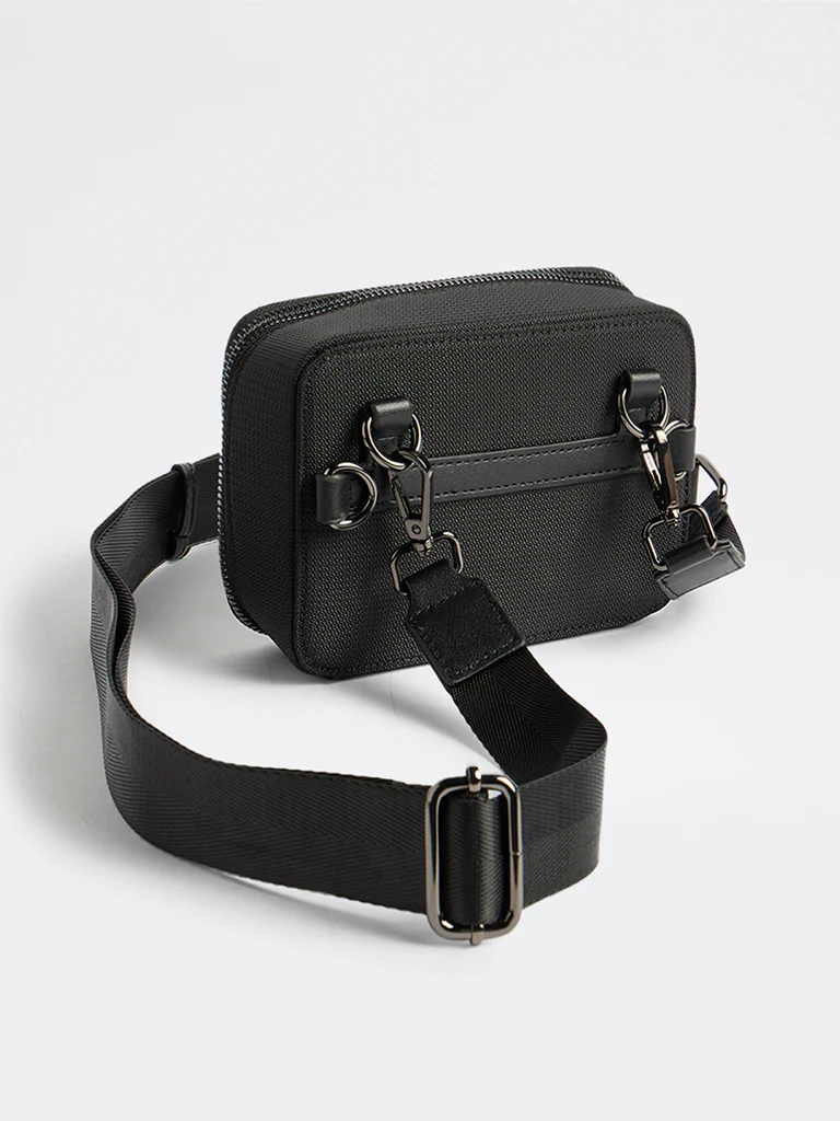 Westside Black Textured Sling Bag - Image 2