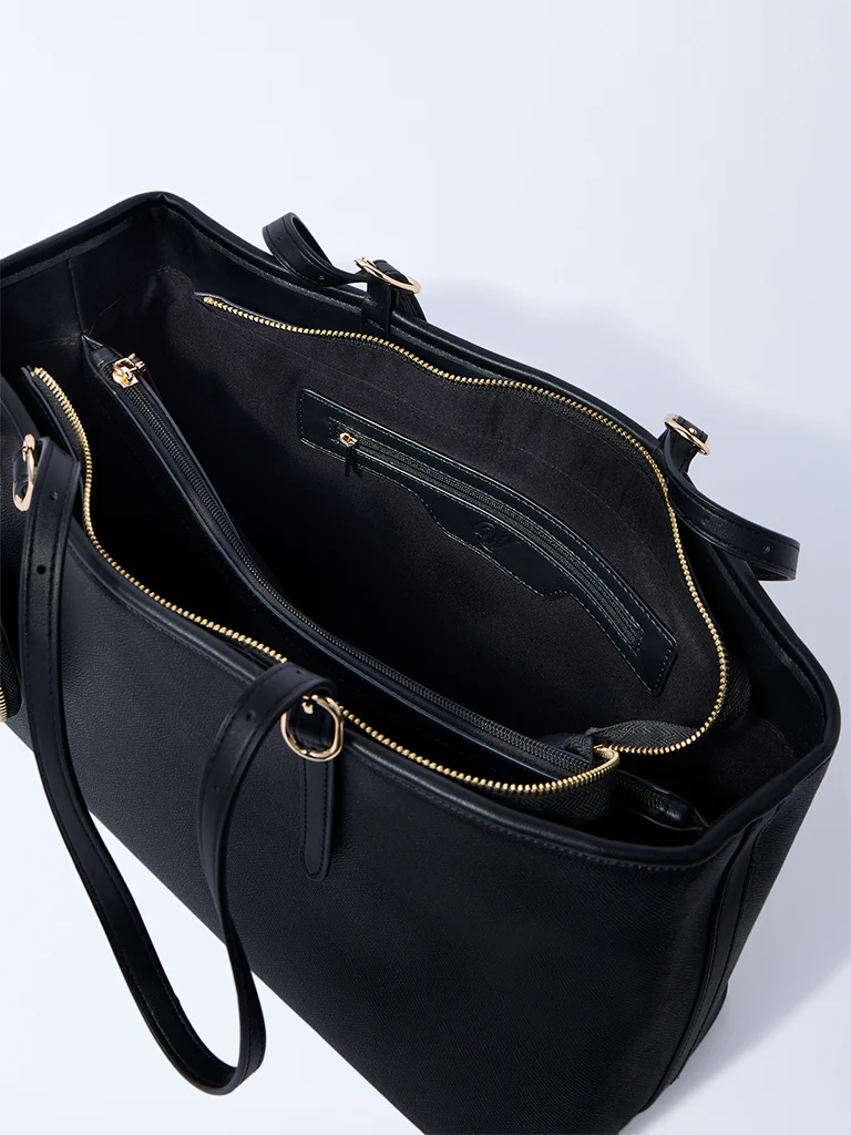 Westside Black Tote Bag with Pouch - Image 2