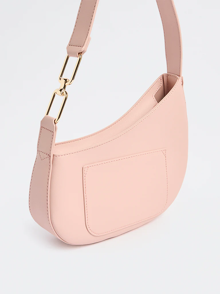 Westside Blush Pink Asymmetrical Shoulder Bag - Image 2