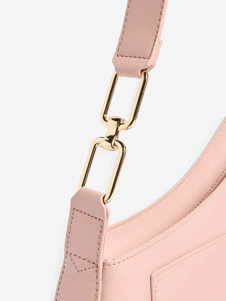 Westside Blush Pink Asymmetrical Shoulder Bag - Image 3