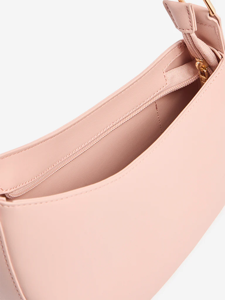 Westside Blush Pink Asymmetrical Shoulder Bag - Image 4