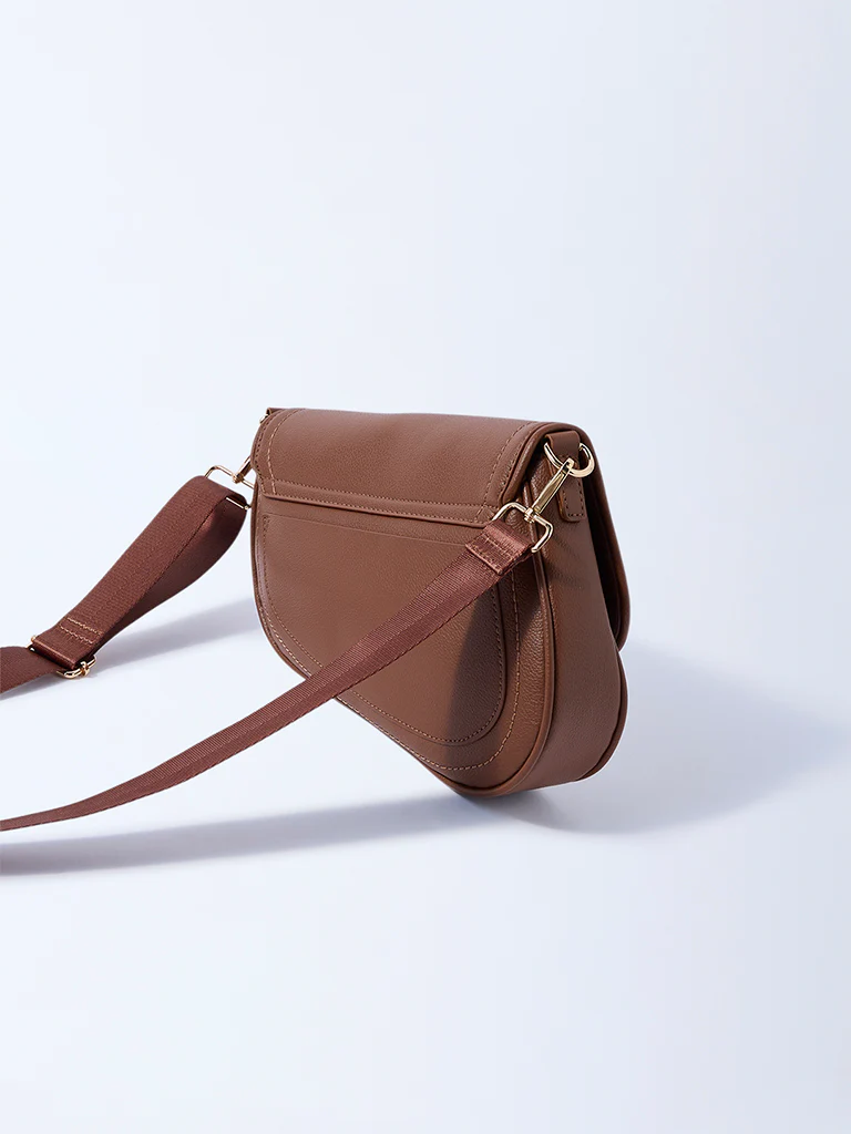 Westside Brown Asymmetric Sling Bag - Image 3