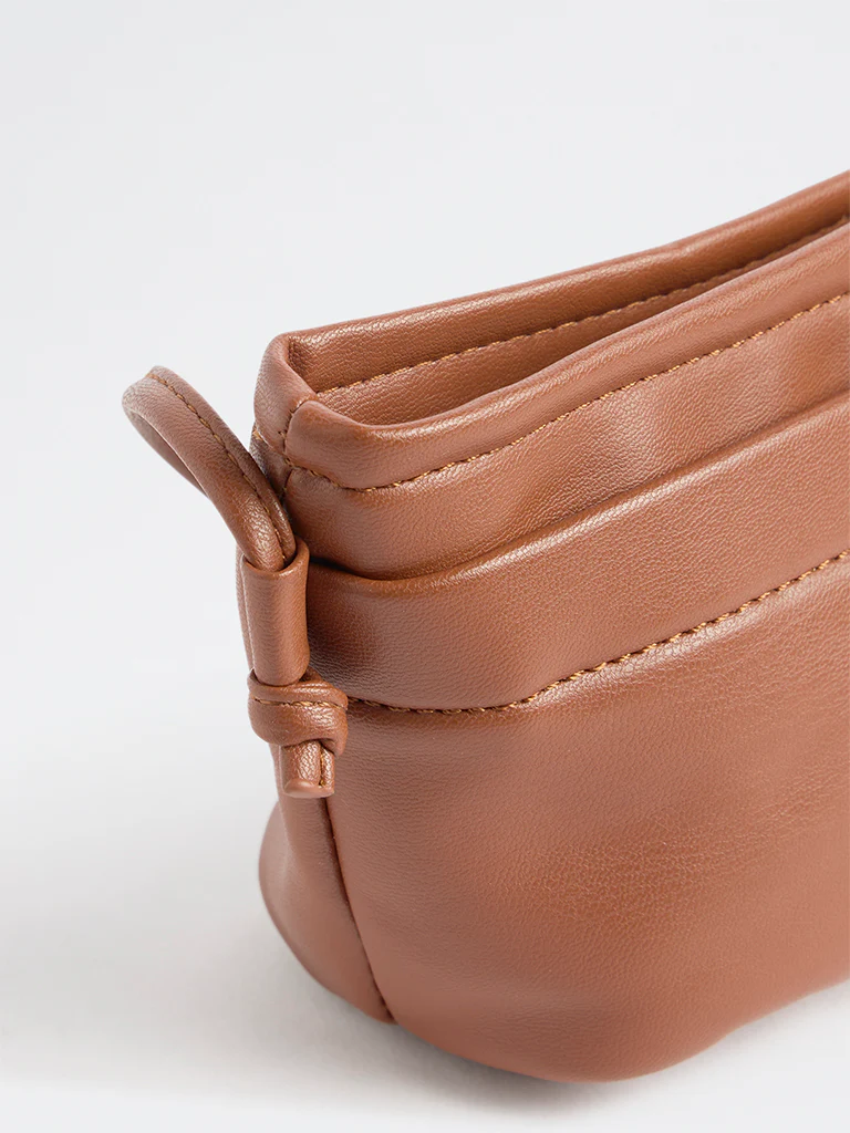Westside Brown Button-Detail Sling Bag - Image 3