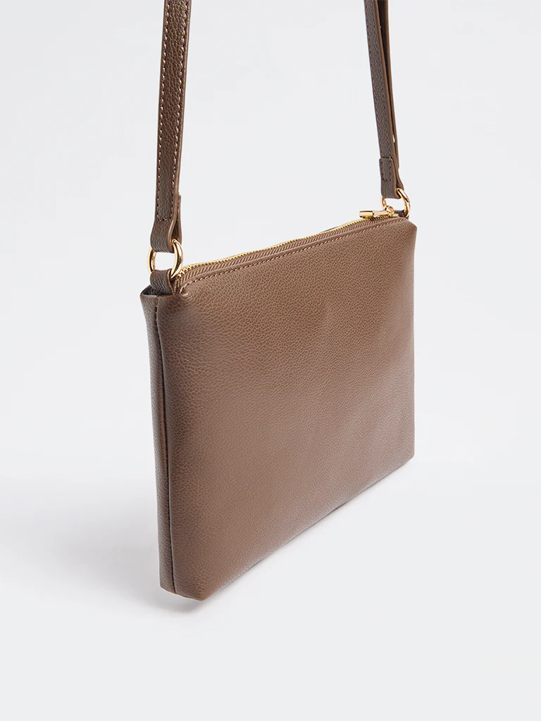 Westside Brown Pouch with Sling Handle - Image 2
