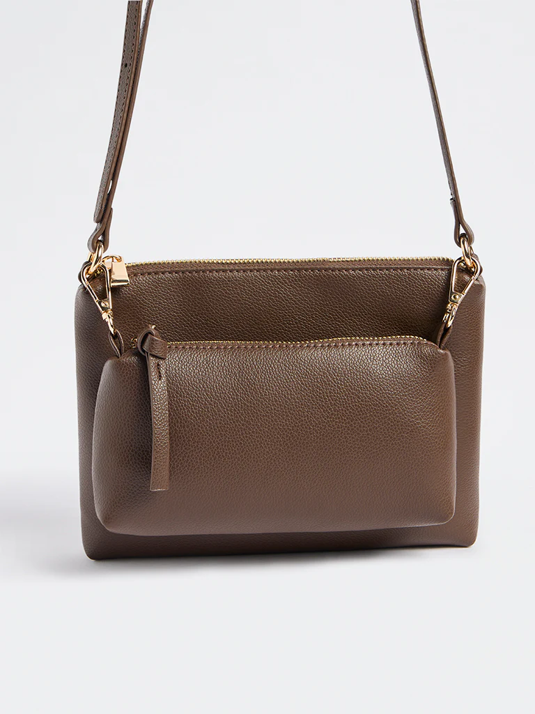 Westside Brown Pouch with Sling Handle - Image 3