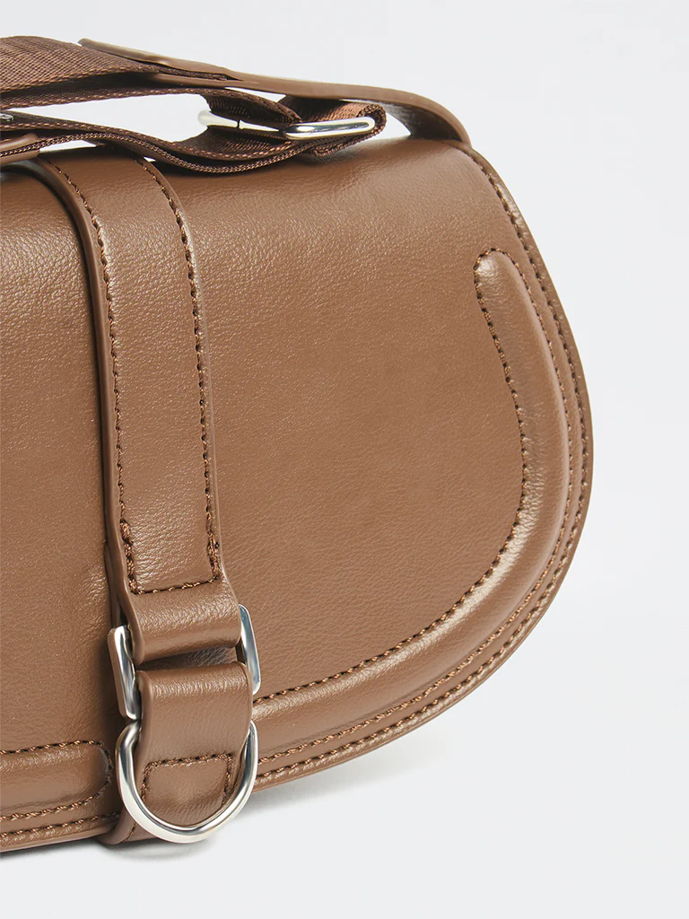 Westside Brown Saddle Sling Bag - Image 3