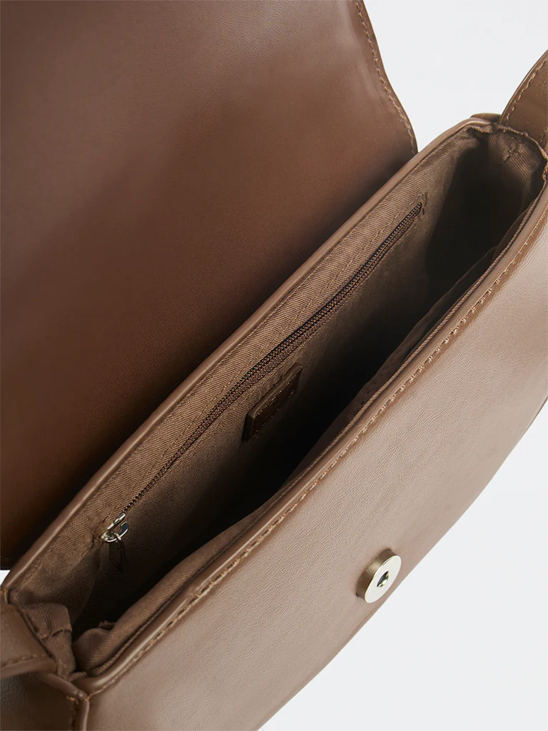 Westside Brown Saddle Sling Bag - Image 4