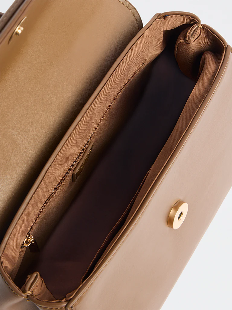 Westside Brown Satchel Bag with Sling - Image 4