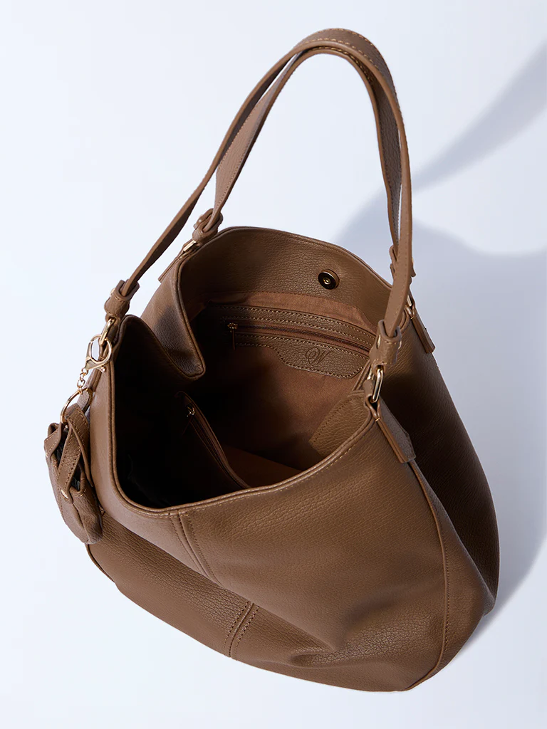 Westside Brown Shoulder Bag with Bag Charm - Image 2