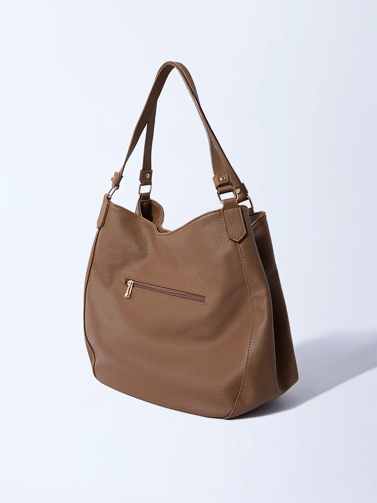 Westside Brown Shoulder Bag with Bag Charm - Image 3