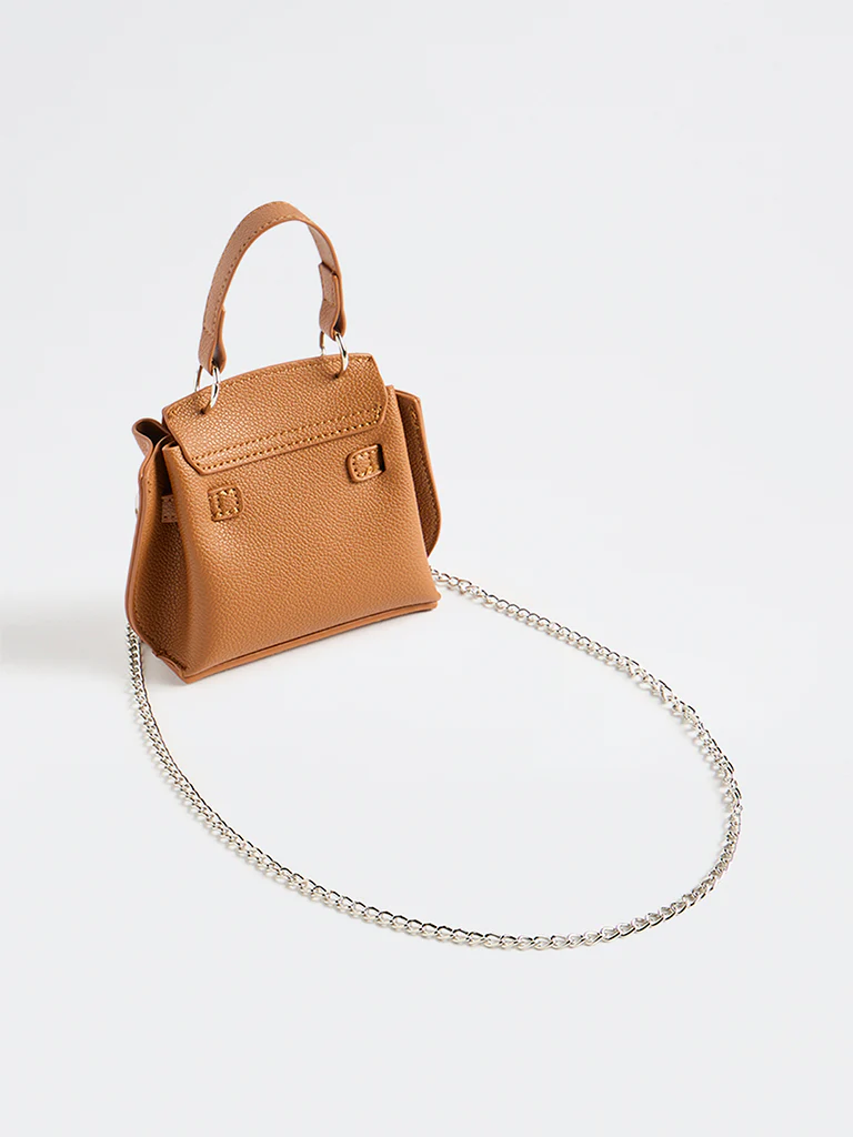 Westside Brown Textured Mini Sling Bag - Image 2