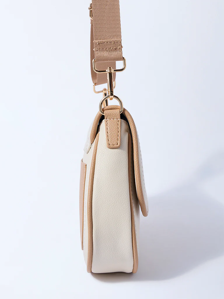 Westside Cream Asymmetric Sling Bag - Image 4