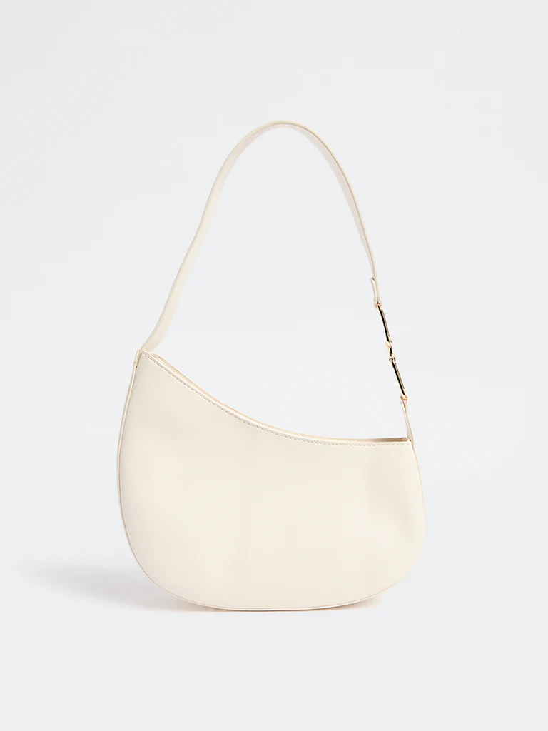 Westside Cream Asymmetrical Shoulder Bag