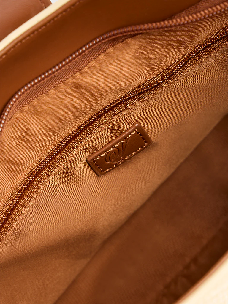 Westside Cream Textured Canvas Shoulder Bag - Image 4