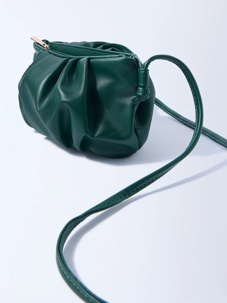 Westside Green Pleated Sling Bag - Image 2