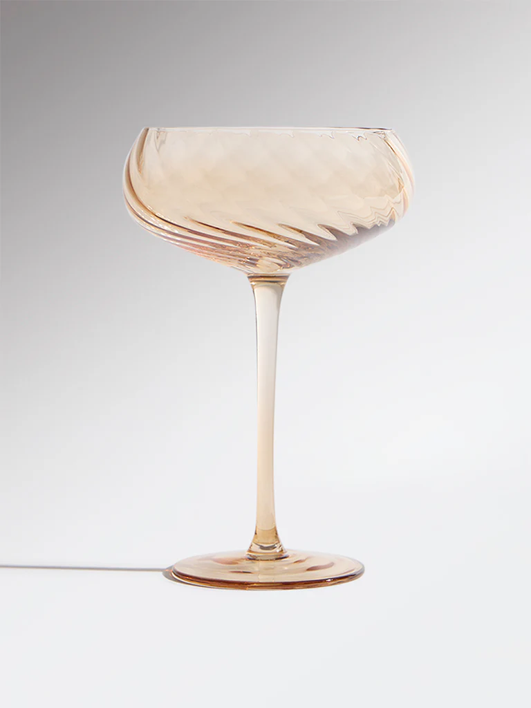 Westside Home Amber Round Swirl Wine Glass - Image 2