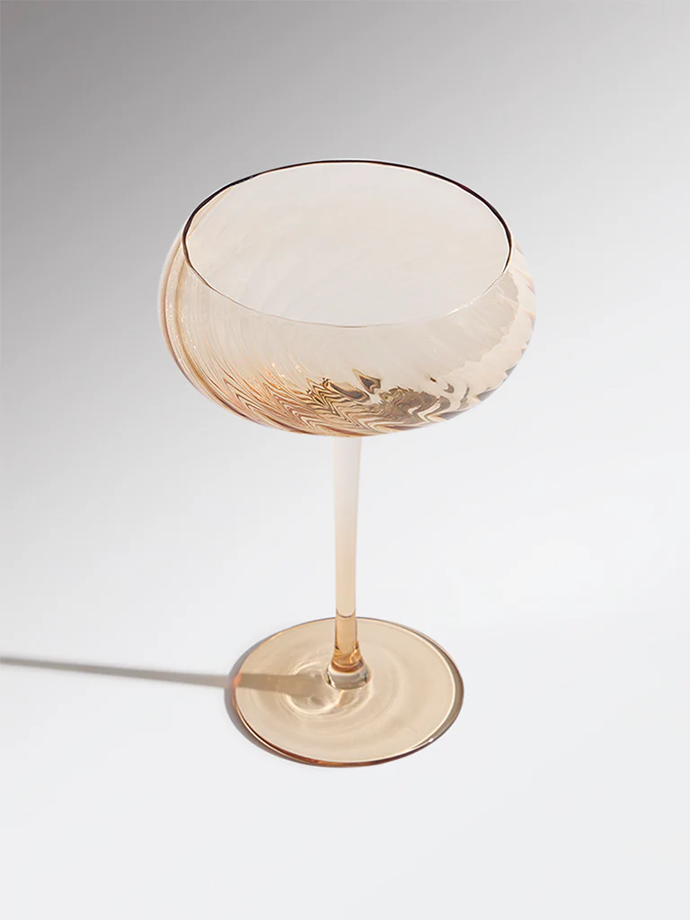 Westside Home Amber Round Swirl Wine Glass - Image 3