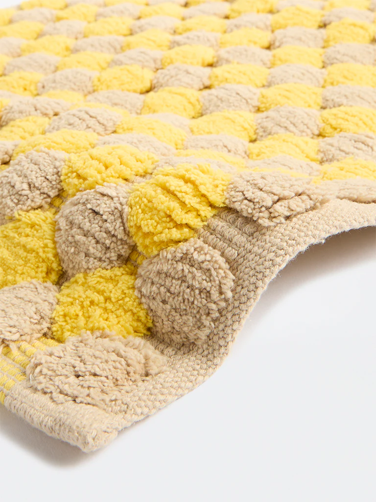 Westside Home Beige and Yellow Popcorn Bathmat - Image 3
