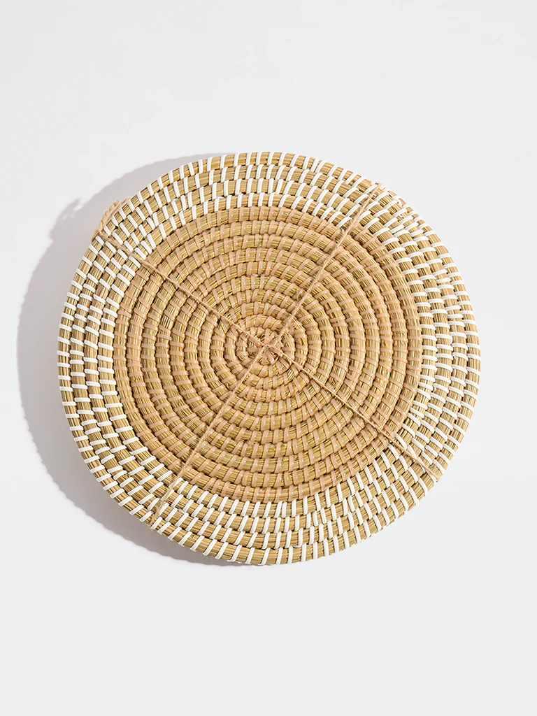 Westside Home Beige Braided Placemats (Set of 2) - Image 2