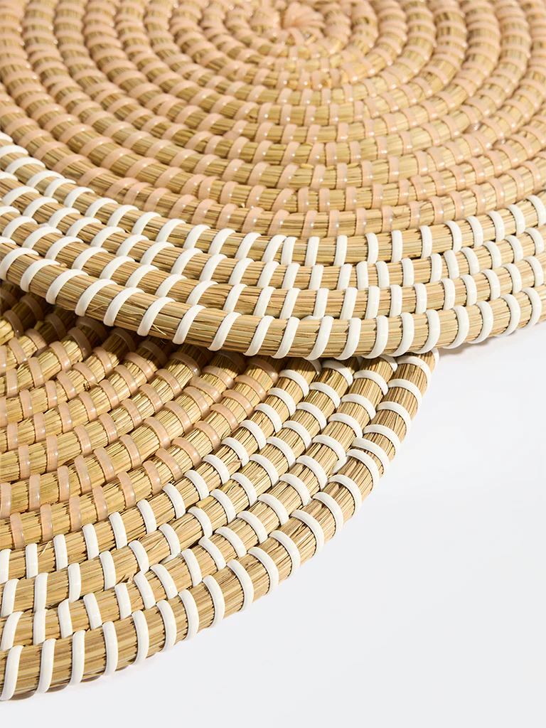 Westside Home Beige Braided Placemats (Set of 2) - Image 3