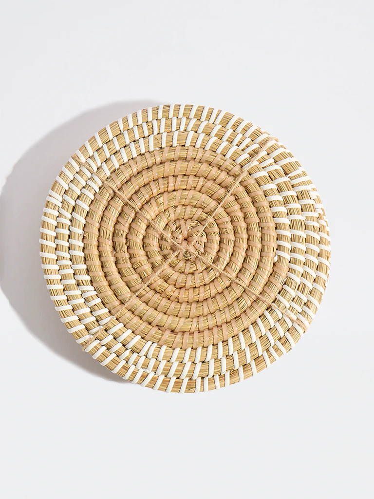 Westside Home Beige Braided Trivets (Set of 2) - Image 2