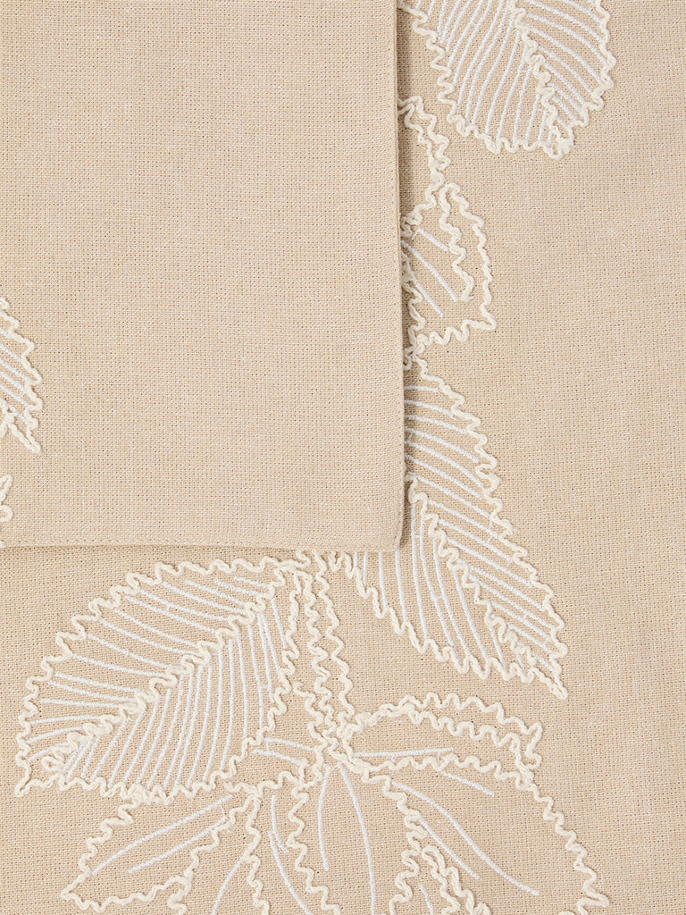 Westside Home Beige Floral Embroidered Table Runner - Image 3