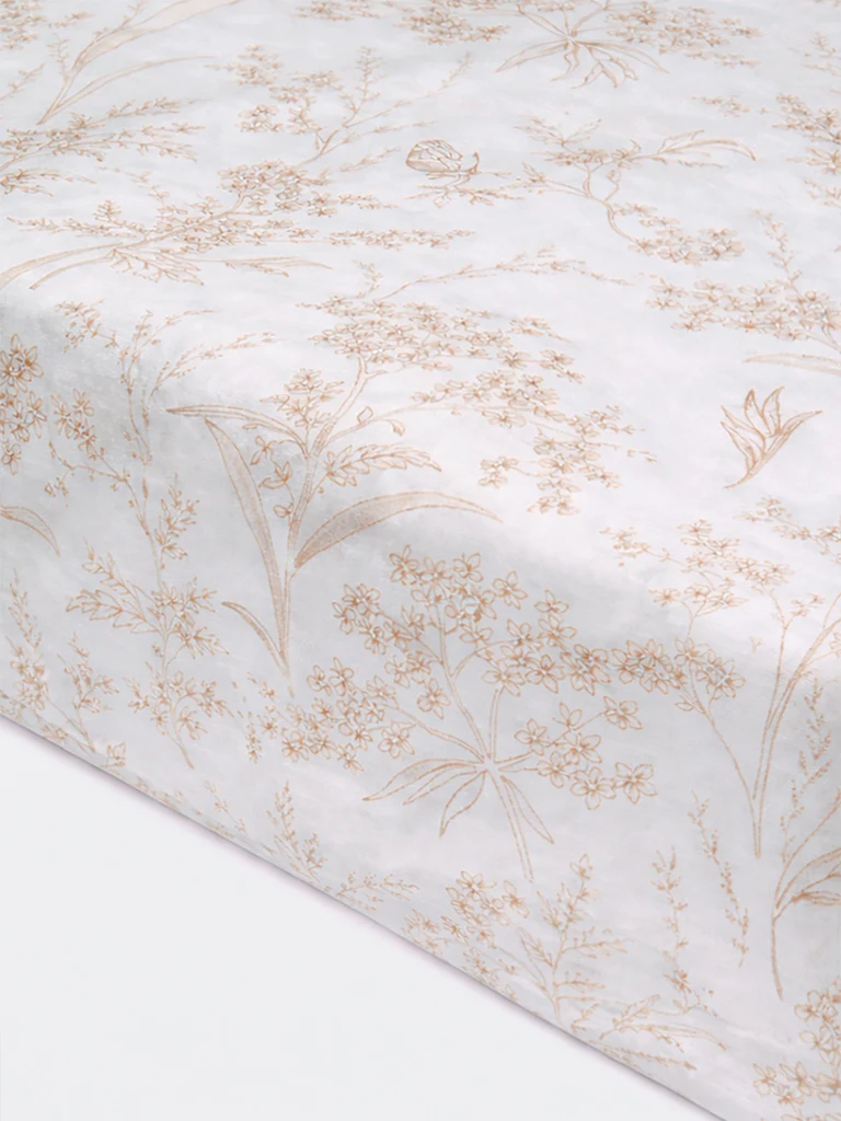 Westside Home Beige Floral Printed Reversible Single Bed Comforter - Image 2