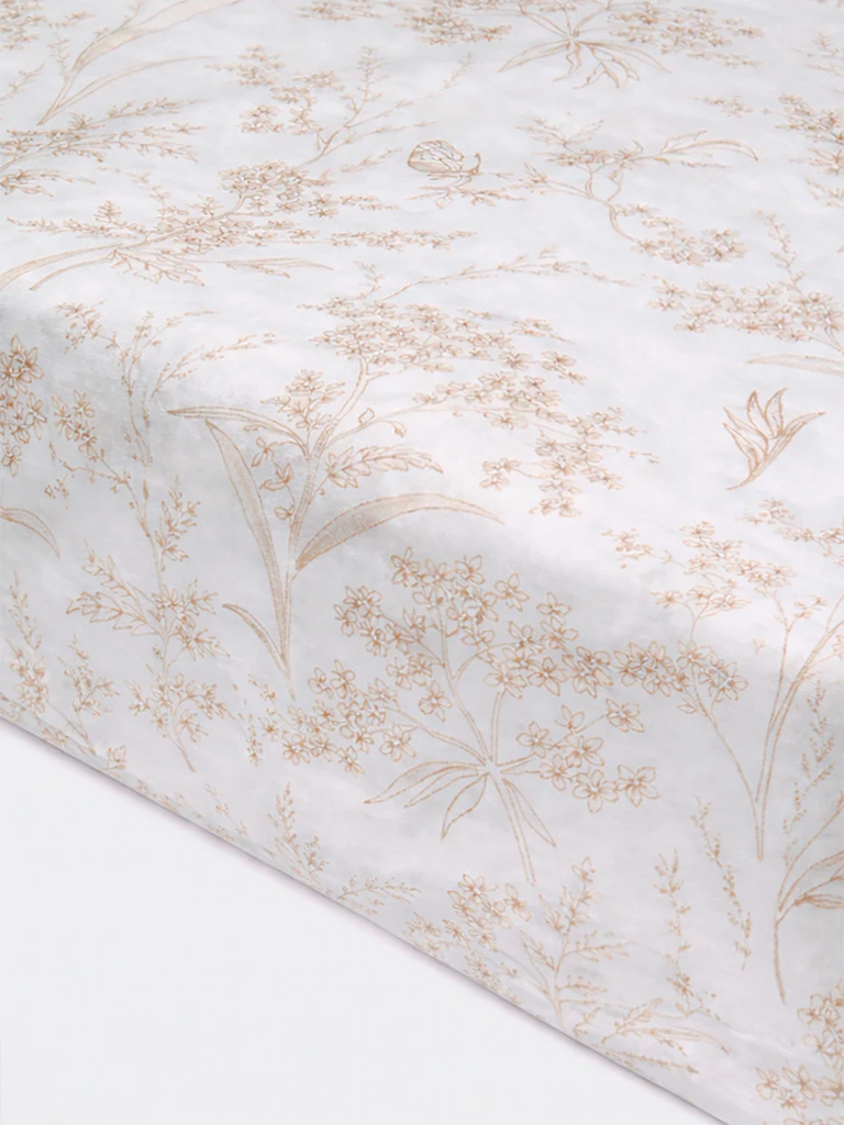 Westside Home Beige Floral Reversible Double Bed Comforter - Image 2