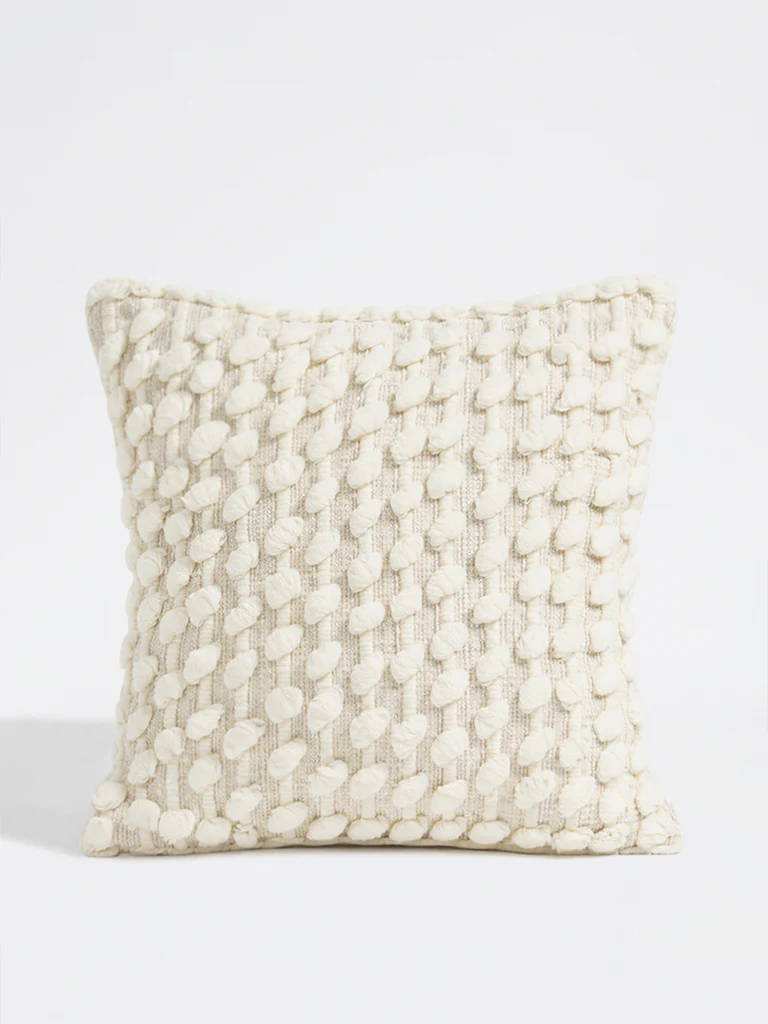 Westside Home Beige Popcorn Textured Cushion Cover - Image 2