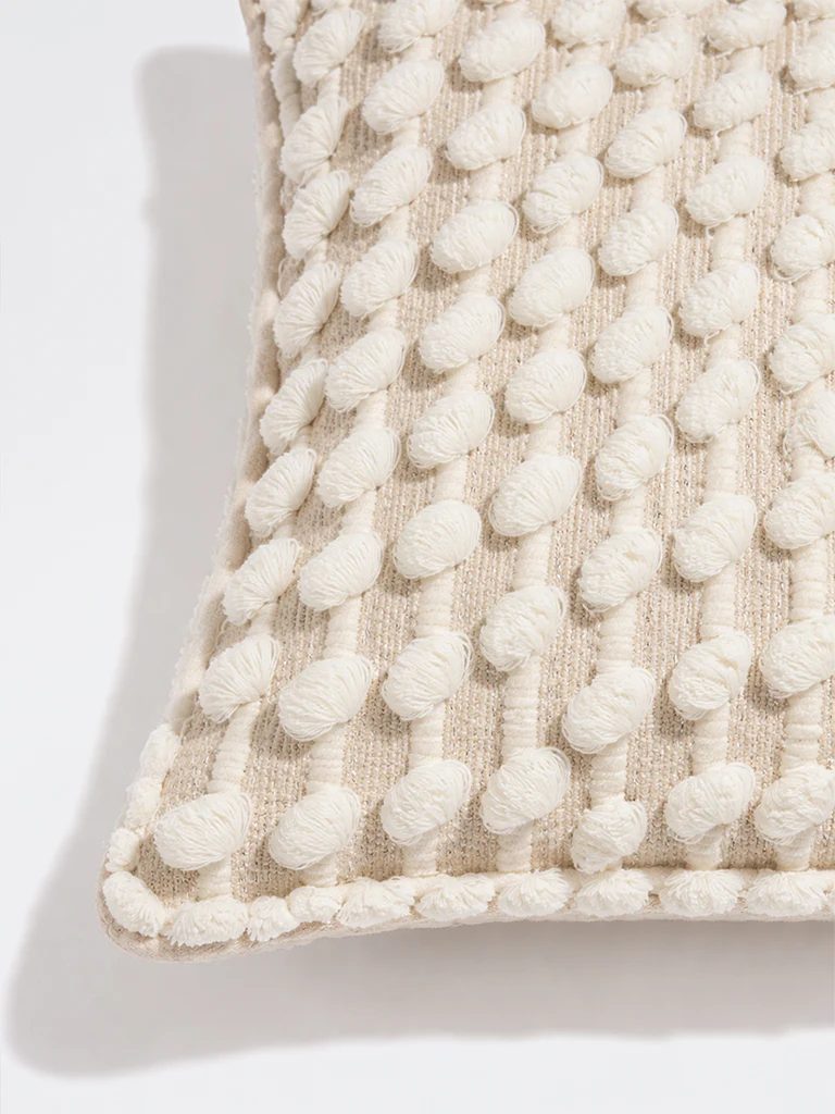 Westside Home Beige Popcorn Textured Cushion Cover - Image 4