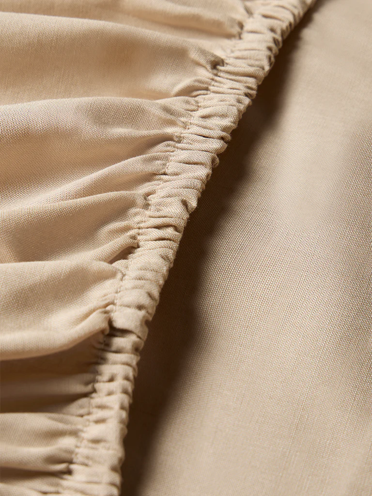 Westside Home Beige Solid King Bed Sheet Set - Image 3