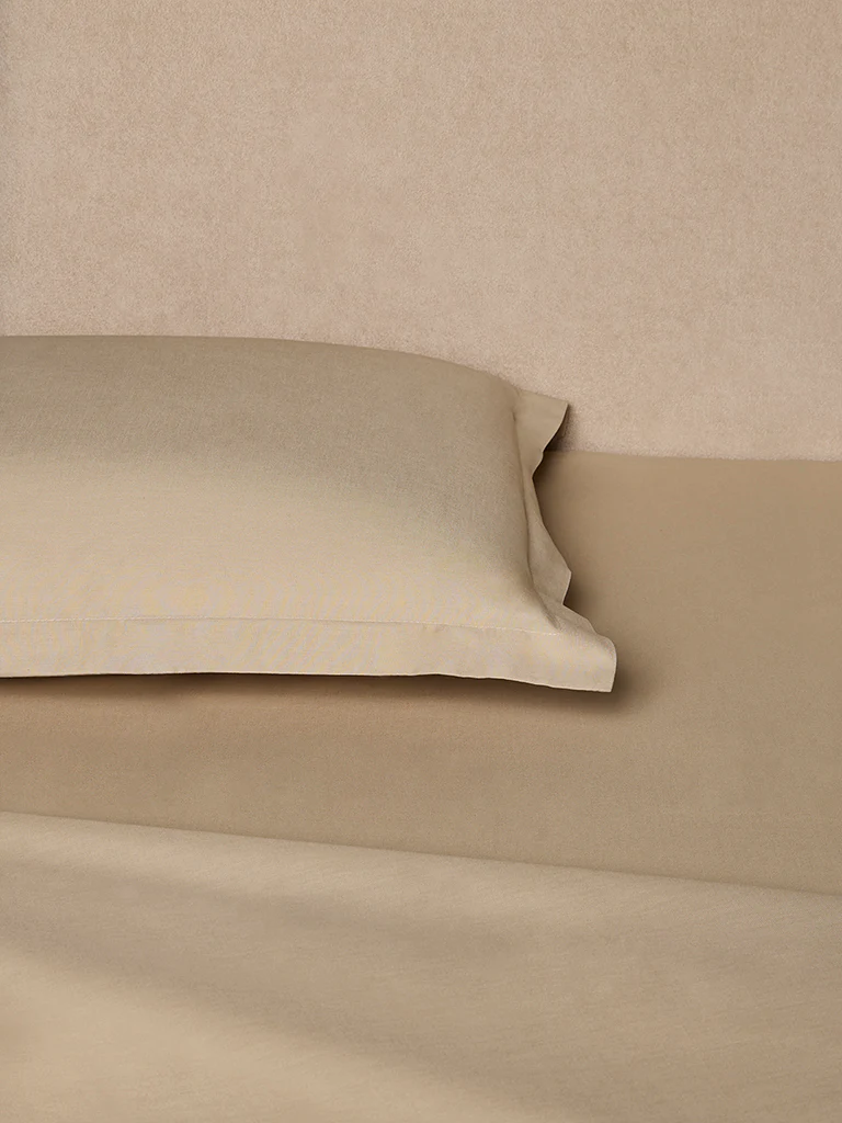 Westside Home Beige Solid Queen Bed Sheet Set