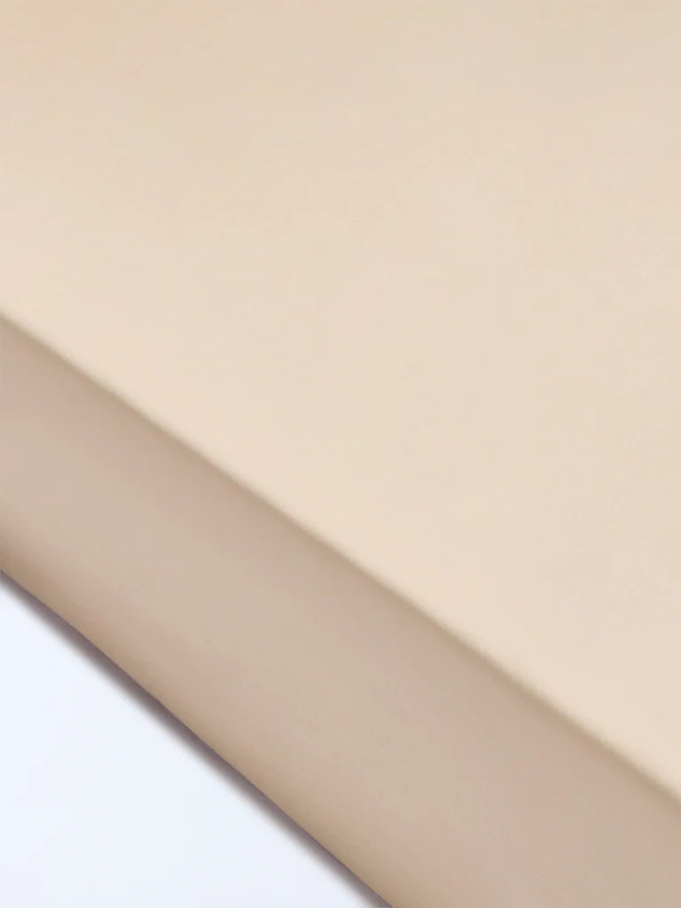 Westside Home Beige Solid Queen Bed Sheet Set - Image 2