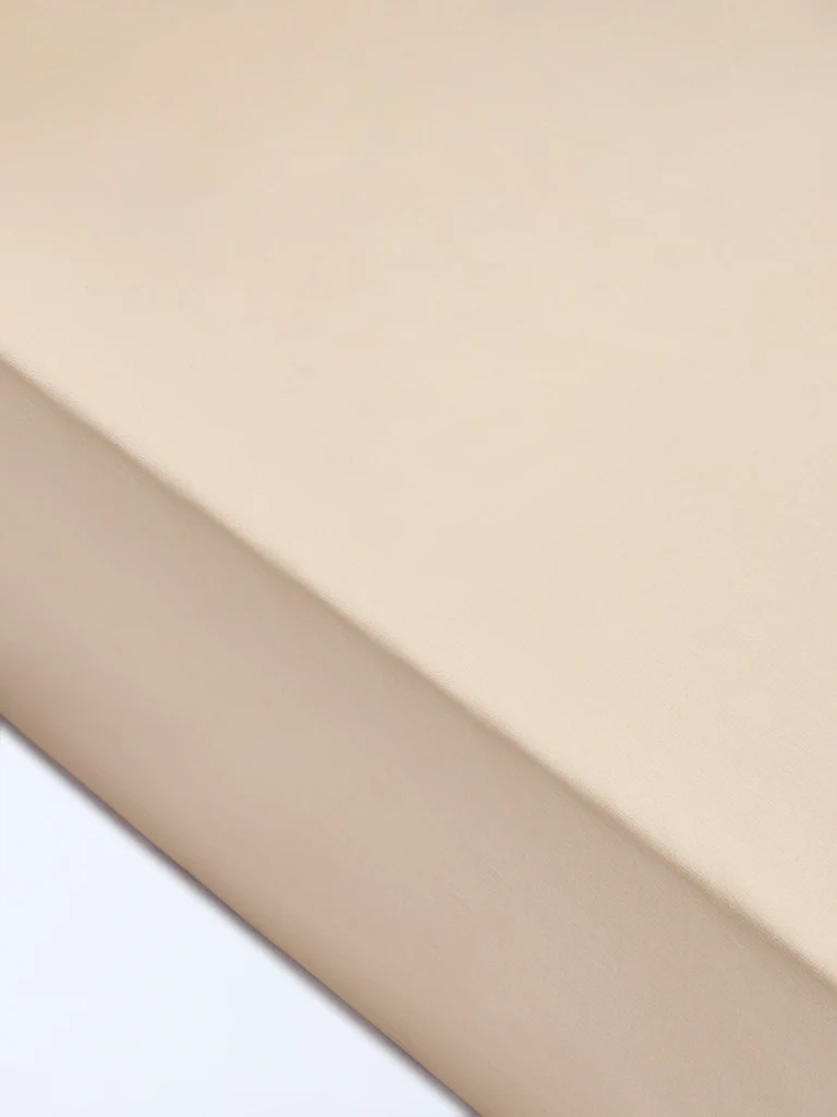 Westside Home Beige Solid Queen Bed Sheet Set - Image 2