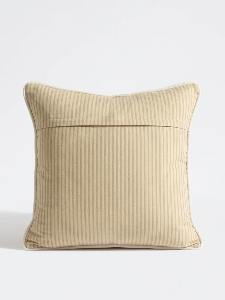 Westside Home Beige Stripe-Textured Cushion Cover - Image 2