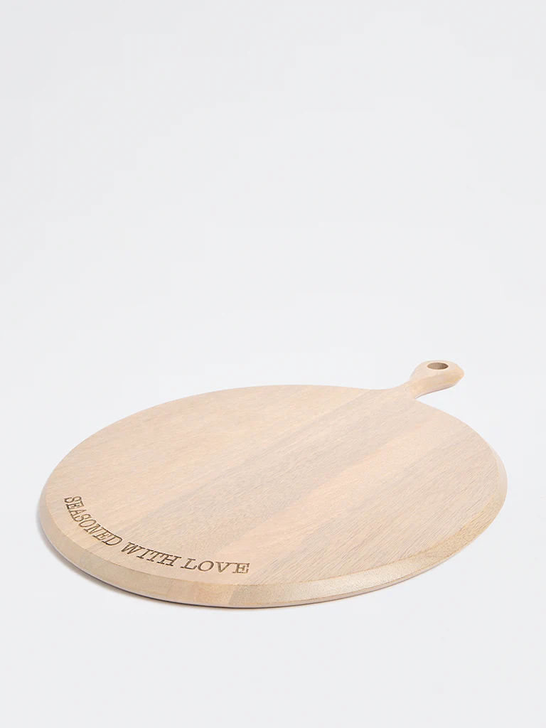 Westside Home Beige Typographic Wooden Chopper - Image 2