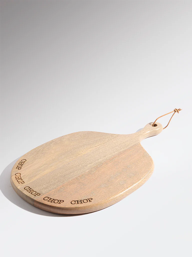 Westside Home Beige Typographic Wooden Chopper - Image 3