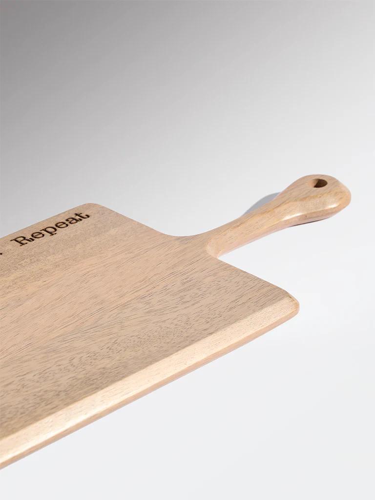 Westside Home Beige Typographic Wooden Chopper - Small - Image 3