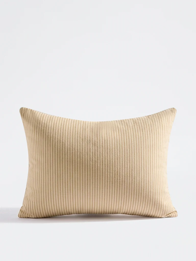Westside Home Beige Wavy-Textured Cushion Cover - Image 2