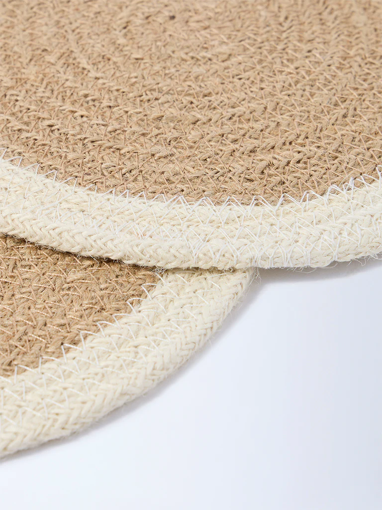 Westside Home Beige Woven-Textured Trivets (Set of 2) - Image 3