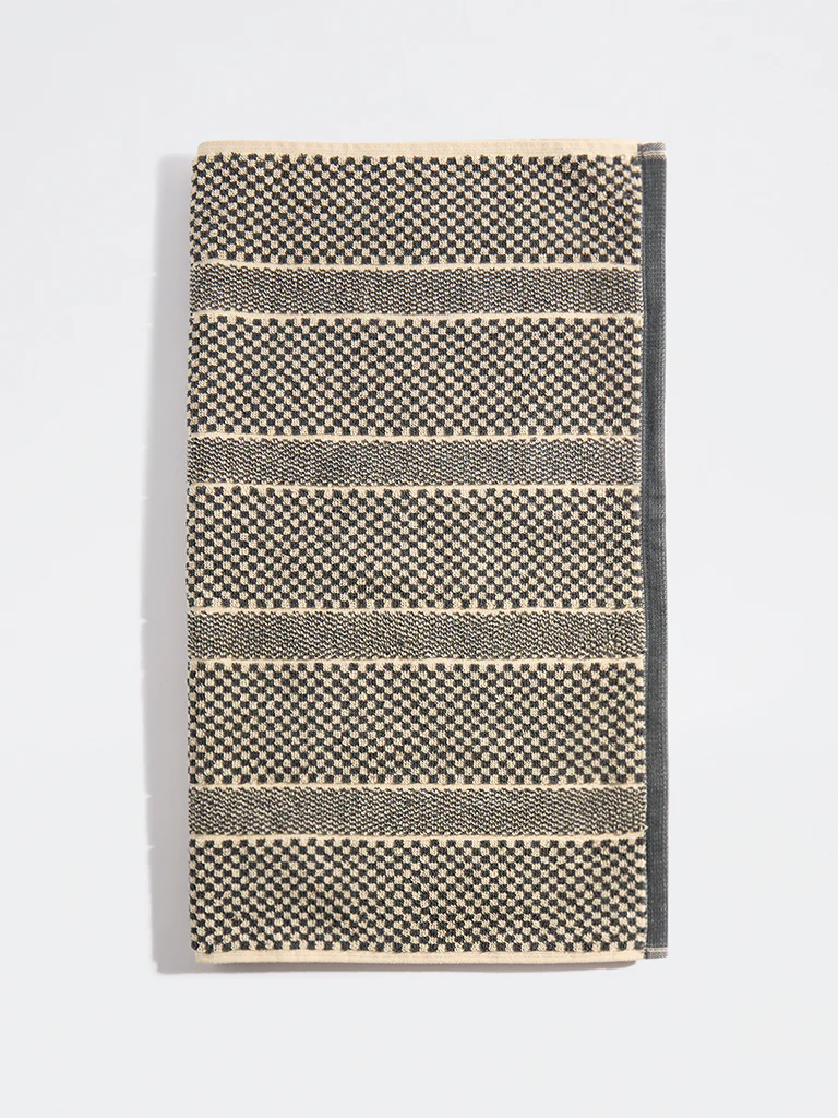 Westside Home Black Popcorn Textured Hand Towel - Image 2