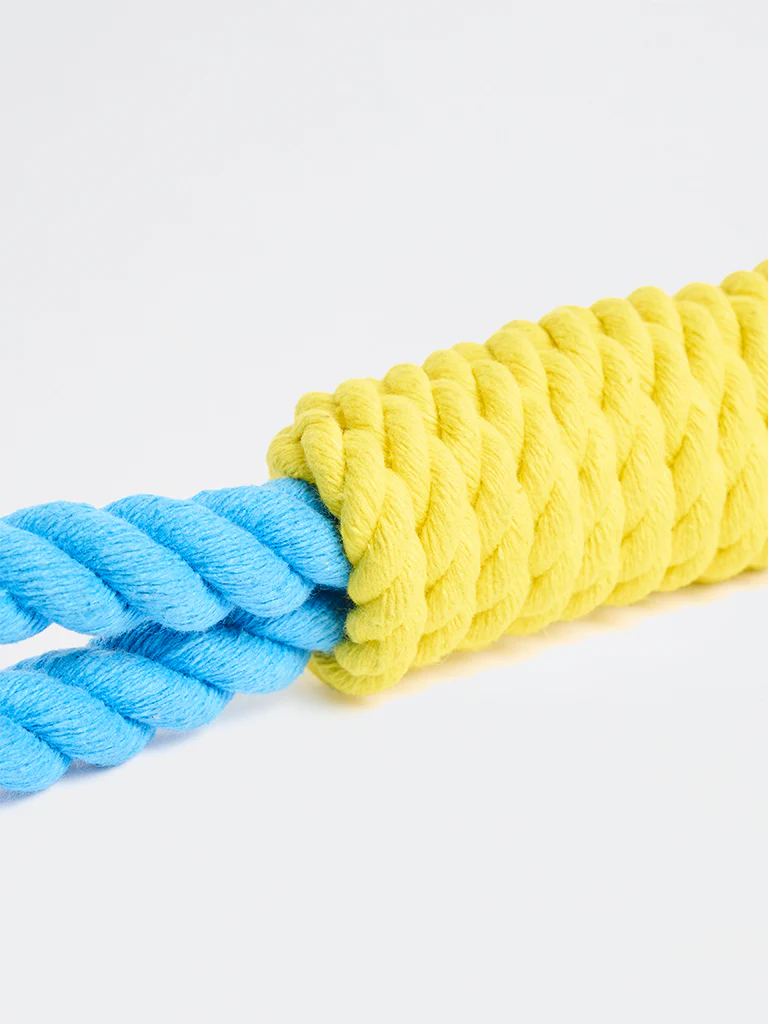 Westside Home Blue And Yellow Twisted Loop Rope Pet Toy - Image 5