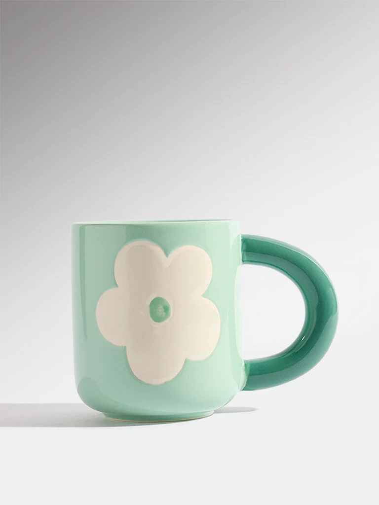 Westside Home Blue Floral Pattern Mug - Image 2