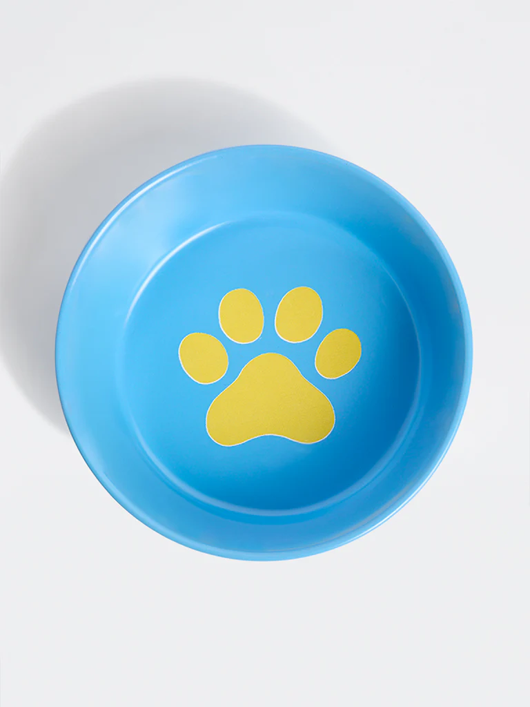 Westside Home Blue Paw-Print Pet Food Bowl - Image 2