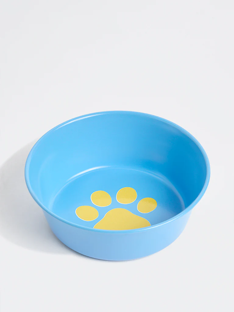 Westside Home Blue Paw-Print Pet Food Bowl - Image 3