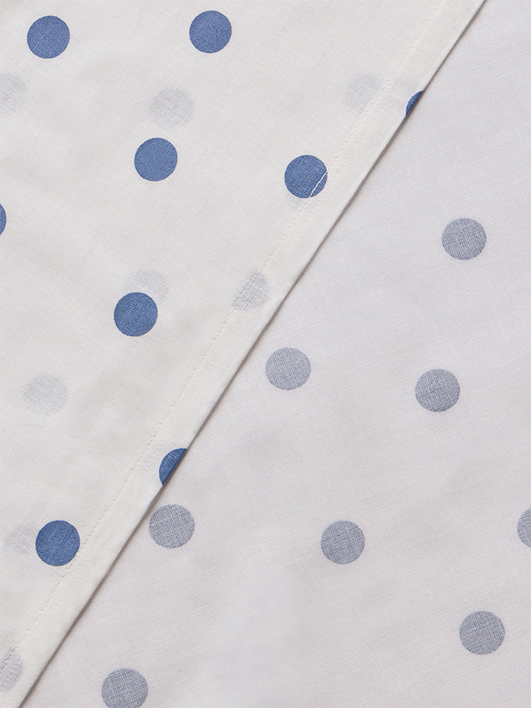 Westside Home Blue Polka Dot King Bed Sheet Set - Image 3